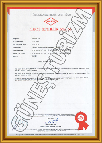 Hizmet Yeterlilik Belgesi